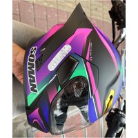 SOMAN DOT Approved Men's Motorcycle Helmet Full Face Helmet with Double Visor Flip Up Motocross Helmet Four Seasons Universal
