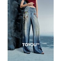 TOYOUTH Women Denim Jean 2025 Spring New Long Pants 8518053