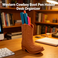 Western Cowboy Boot Pen Holder Western Cowboy Style Home Desktop Storage Decoration Office Desktop Ornaments