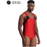 Men's Sleeveless Wrestling Singlet Leotard Racer Back Tank Bodysuits Gymnastics Fitness Jumpsuits Shapwear Ballet Dancewear