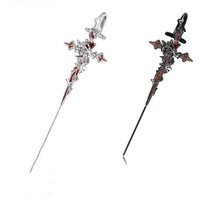 1PCS Retro Dark Gothic Punk Rose Cross Thorn Earring Unisex Piercing Ear Needle Earstuds Eardrop Jewelry