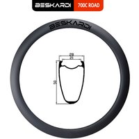 700C Carbon Rim Road Bike Rims Disc Brake 50 depth 28 width Tubeless Clincher 24 holes Custom Super Light Beskardi