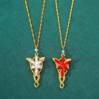 Arwen Evenstar-Gold Color Crystal Pendant Necklace for Women and Girls, Jewelry Gift, Party Jewelry
