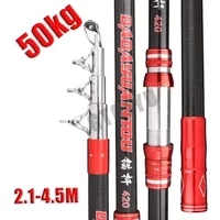 2.1-4.5M Carbon Fishing Rod 50kg above Superhard Long Distance Throwing shot Rod Telescopic Sea Boat High Quality Fishing rod