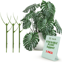 3Pcs Stackable Plant Stakes for Indoor Plants, Aesthetic Plant Support Stakes for Live Plants, Outdoor Plant Trellis Alternative