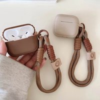 Caramel Color Soft Silicone Earphones Case For Airpods Pro 1 2 With Anti-loss Lanyard Prevention Cover For Airpods 3th 4th Gen