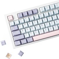 YMDK 126 Keys Macarone Purple Blue Color Matching Double Shot Cherry Profile PBT Keycaps for Mx Mechanical Keyboard