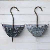 Wall Planter Basket Wall Decoration Home Decoration Umbrella Shaped Wall Plant Pot for Fence Indoor Outdoor Yard Garden Railing