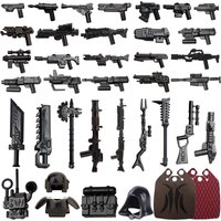 MOC Military Building Blocks Science Fiction Movie Warrior Figure Weapen Accessory Gun Chainsaw Helmet Backpack Laser Gun Bricks