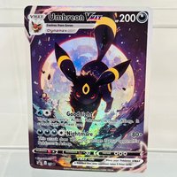 Pokemon Umbreon VMAX 1/8 English DIY Card with Holographic Texture, Perfect Condition Premium Anime Collection Card