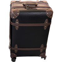 Vintage Crocodile Texture PU Luggage 20in Carry-On 24/26in Checked Suitcase Large Capacity Spinner Wheels Durable For Business