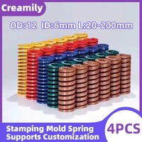 Creamily 4PCS Die Mold Spring Stamping Alloy Steel Compression Springs Outer Dia 12mm Inside Dia 6mm Length 20-200mm