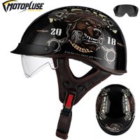 Retro Helmet for Motorcycle Open Face Cycling Capacete De Moto Helmet Men Women Vintage Scooter Half Helmet DOT Approved