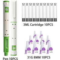 10mg Disposable Injection Pen Set, 3ml Glass Cartridge 31G 8MM Needle, Tattoo Peptide Injector Pen image 4