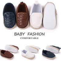 Baby Slip-on Prewalking Shoes for Toddler Boys 3 to 6 Month First Step Shoes Soft PU and Cotton Baby Walking Shoes