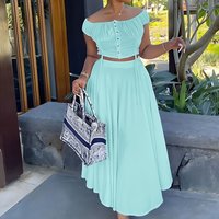 Lace Up Y2k Top & Dress Sets Women White Vest Matching Sets Summer Elegant Vintage Boho High Waist Loose Summer Skirt Sets 2024