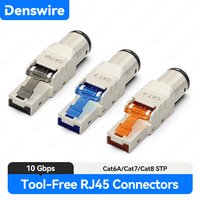 Denswire Cat8 Cat7 Cat6A RJ45 Connector Zinc Alloy 10G STP Ethernet Plug for 23-26AWG Networking Cable Supports PoE/PoE+