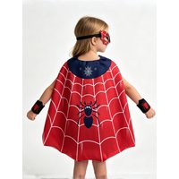 Carnival Kids Girls Boys Superhero Spider Cloak Costume Set Cartoon Anime Cape Mask Game Cosplay Halloween Party Dress Up