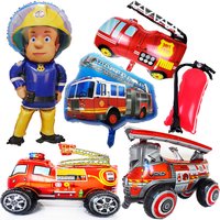 Jumbo Fireman Sam Balloons Fire Truck Foil Ballons Firefighter Themed Birthday Party Decortions Baby Shower Fire Engine Ballons