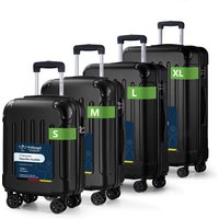 YONSLY 4-Piece Suitcase Set 16/20/24/28 Inch YKK Double Repair zipper TSA Lock Four Corner Shock Protection 4 Quiet 360 ° Roller Mesh bag Soft Rubber Grip for Holiday Business Travel Air Travel