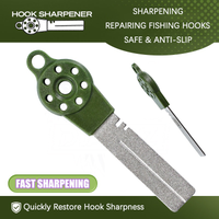 Portable Hook Sharpener with Carabiner 2-in-1 Sharpen Straighten 280/600 Grit Double Sided for Lure Hooks Repair Straightening