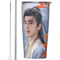 Pursuit of Jade Zhu Yu Insulated Tumbler with Straws Zhang Linghe Vacuum Coffee Mugs Outdoor Travel Car Bottle Cup, 20oz