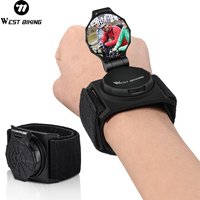WEST BIKING Bicycle Wrist Rearview Mirror Adjustable Wide Angle Clear Vision Rear View Mirror Cycling Wristband Bike Accessories