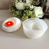 Oval Tealight Candle Holder Silicone Mold Round Candle Holder Mould Irregular Aroma Plaster Candle Holder Drip Moulds