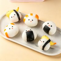 Sushi Squishy Food Simulation Fidget Toy Soft Mochi Pinch Tension Ball Sensory Anxiety Relief Vent Decompression Toy