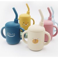 New cartoon 120ML Baby Silicone Sippy Cup BPA-Free Portable Storage Snack Container Feeding Cup Leakproof trainer cup