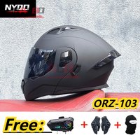 Orz-103 Motorcycle Helmet Bluetooth Flip Face Helmet Dual Lens Helmet DOT Certified for Men Women Cascos Para Moto