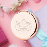 1PC Lovely Good luck Custom Text Iron Sliver Pocket Mirror Christening Souvenir