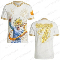 2026 New 3D Print Summer Unisex Anime Dragon Ball Goku Cristiano Ronaldo 7 Mashup Soccer Jersey Graphic T-Shirt