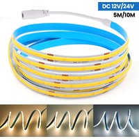 5M 10M COB LED-Streifenlichter 12V 24V 320LEDs/M Hochdichtes lineares Licht Flexibles LED-Band für Raumdekoration 3000K 4000K 6000K