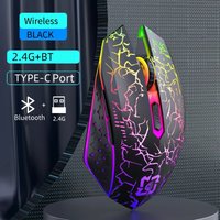 KEBIDUMEI Bluetooth 5.2 Mouse RGB 2.4G Wireless Mouse Dual-Mode Gaming Mouse 6 Buttons Silent Mouse For Laptops Computer