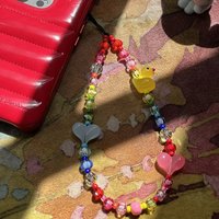 【QTG329】Colorful Beaded Phone Charm Summer Beach Animal Duck Heart Cell Phone Strap Lanyard Trendy Y2K Accessories【WQ】