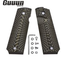 Guuun 1911 Grips G10 Full Size Non-Slip Handle Ambi Safety Cut Big Scoop Sunburst Texture