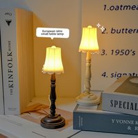 Vintage LED Night Light - European Style Table Lamp for Dorm Bedroom Bedside Creative Ambient Decorative Figurine Gift