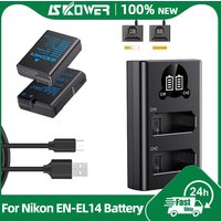 New EN-EL14 Battery for Nikon D3100/3200/3300/3400/3500 D5100/5200/5300/5500/5600 DF Coolpix P7000/7100/7700/7800 Camera Charger