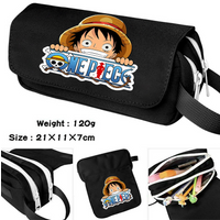 One Piece Pencil Case New Cartoon Anime Figure Printed Boys Large Capacity Stationery Box Student Portable School Supplies Gift