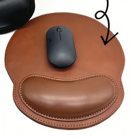 1 Piece Brown Wrist Rest Mouse Pad, Ergonomic Wrist Support, Faux Leather Gaming and Office Mouse Pad, Durable Non-Slip Surface, Simple Wrist Rest, Essential Office Mouse Pad, Comfortable, Great