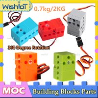 360 grad 2 KG Servo Blöcke Teile Programmierbare Mini Servo Dual Ausgang Welle 0,7 KG Drehmoment Motor Für Moc DIY Spielzeug Power Funktionen