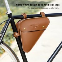AliExpress Bike Beam Bags PVC Leather Large Capacity with 5 Adjustable Positions Narrow Design for Easy Traveling Bike Frame B