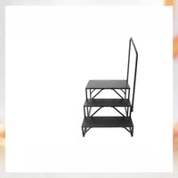 RV Steps 3-Step RV Stairs 440 LBS Load Capacity Thickened Carbon Steel With Handrail Non-Slip Steps for Safe Entry Exit