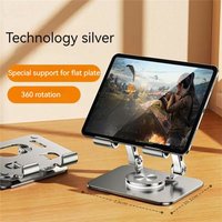 Support pour ordinateur portable, support pour téléphone portable et tablette, en alliage d'aluminium, support de bureau multifonctionnel, rotation à 360 degrés, pliable