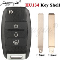 jingyuqin HU134 Remote Flip Car Key Shell for Kia Venga Sportage K5 Rio Cerato Optima Soul 3 Buttons Auto Key Case Replacement
