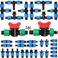 5PCS 16MM Drip Tape Watering Connecters Garden Greenhouse Farm Irrigation Drip Emitter Hose Lock Tee Elbow Equal Coupling Adapte