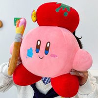 35-55cm Kirby Artist Plush Toy Cute Stuffed Doll Big Cartoon Anime Star Hug Pillow Pink Gift for Kids Birthday Room Decoration