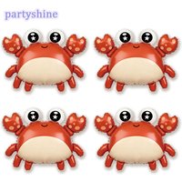 4pcs Crab Foil Balloons Set Ocean Party Decoration Cute Crab Ballon Ocean Animals Birthday Party Decorations Ballons