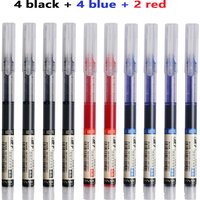 3-5Pcs Straight Liquid Gel Pen Quick-drying, Large-capacity 0.5mm Black Blue Ink for Writing School Office Stationery Supplies